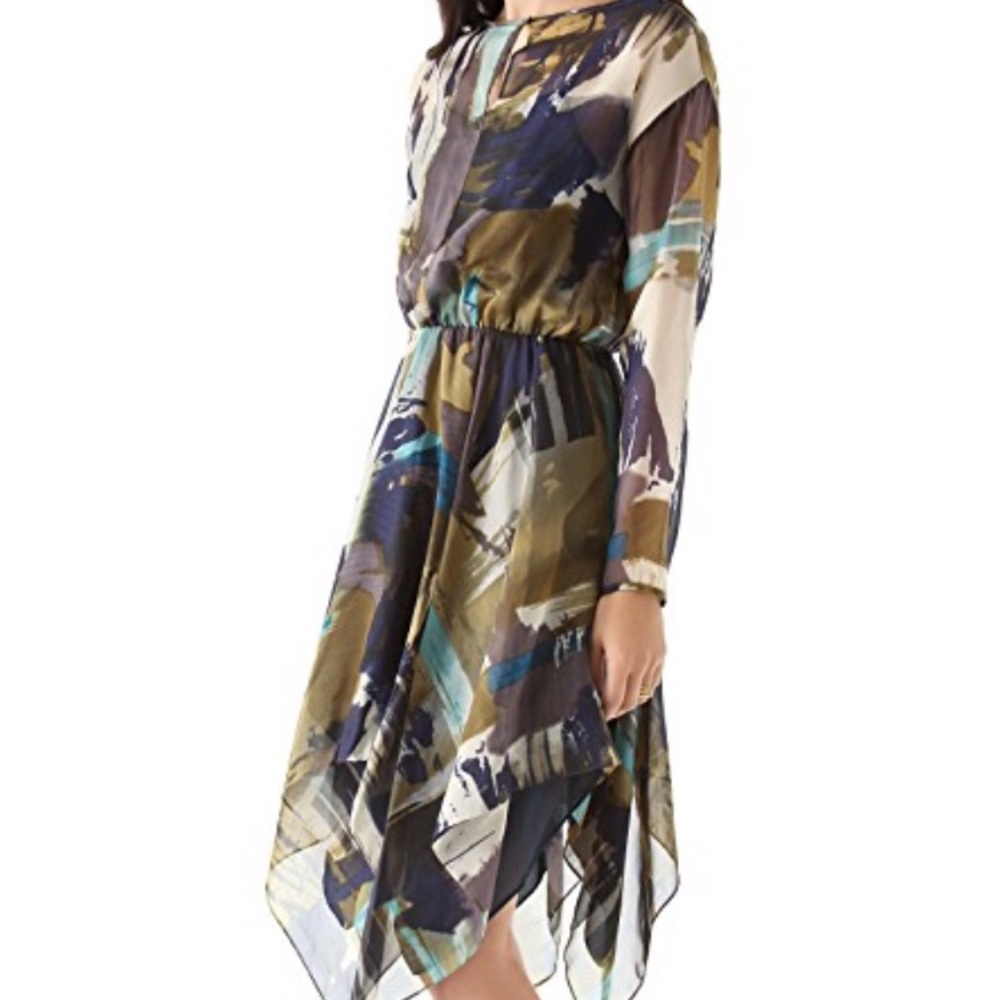 Anthropologie Dress Yigal Cut25 Handkerchief Hem